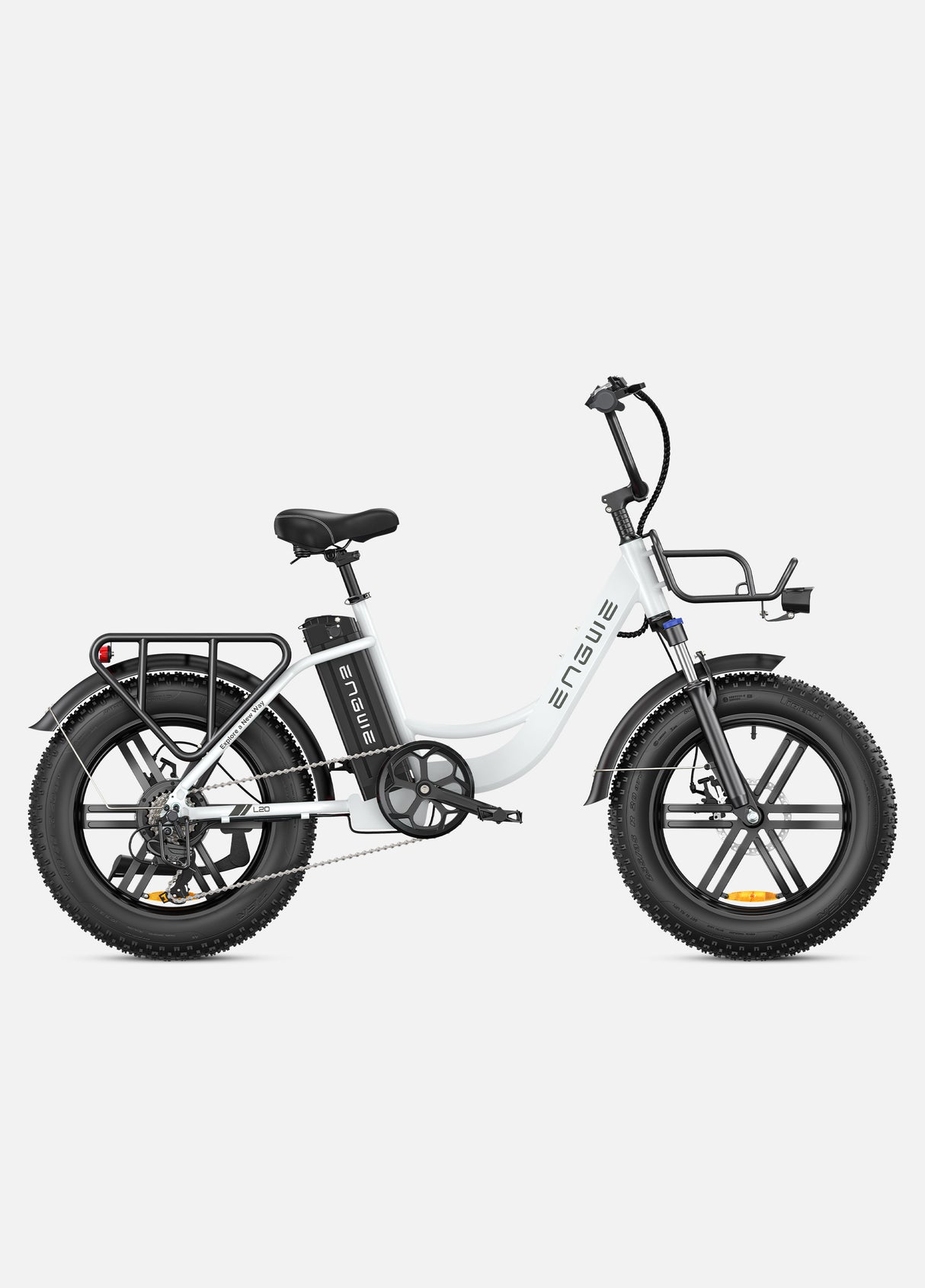 engwe l20 fat tyre electric bike snow white