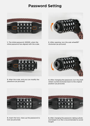 the password setting steps of the engwe combination bicycle lock