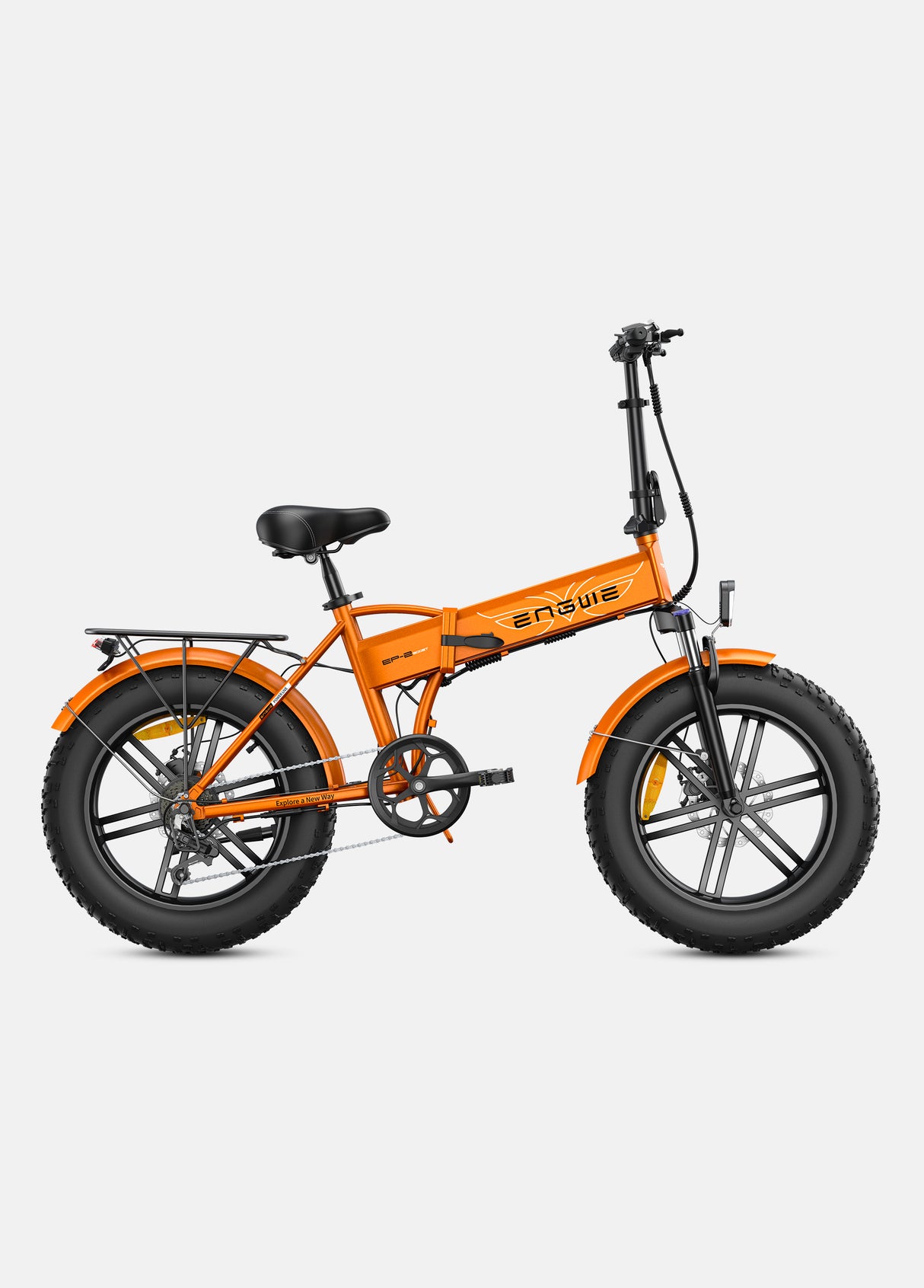 an orange engwe ep-2 boost fat tyre electric bicycle