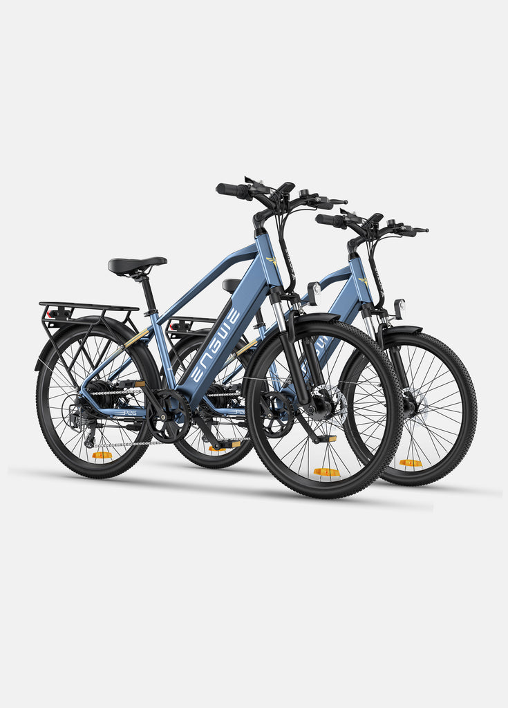 engwe p26 combo: 2 blue engwe p26 electric commuter bikes