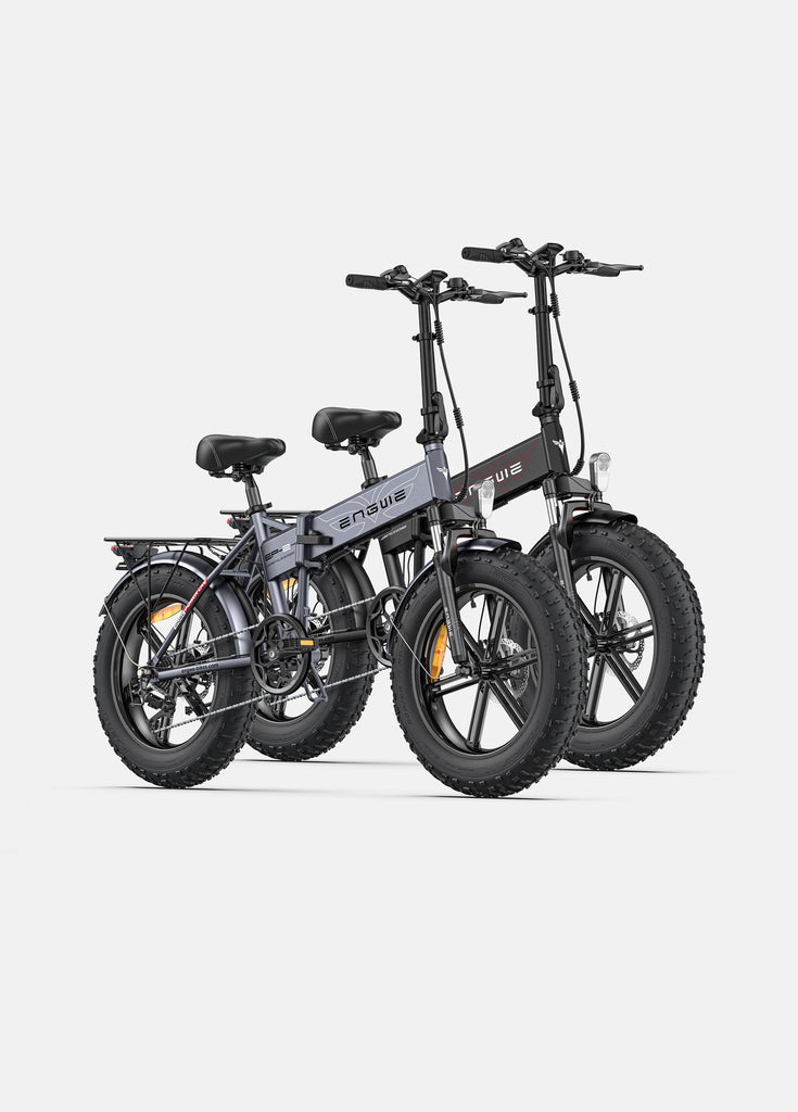 a grey and a black engwe ep-2 pro ebikes