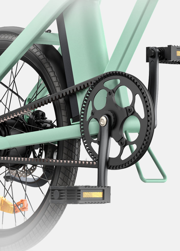 the carbon belt on the engwe p20 e folding bike