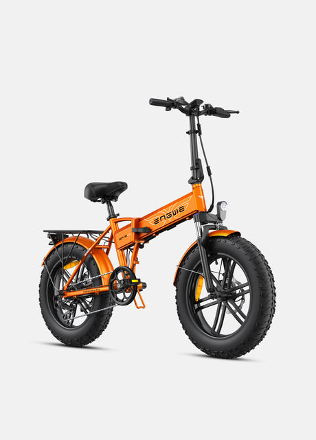 an orange engwe ep-2 boost folding e bike