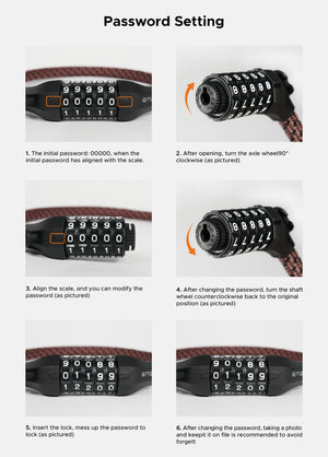 the password setting steps of the engwe combination bicycle lock