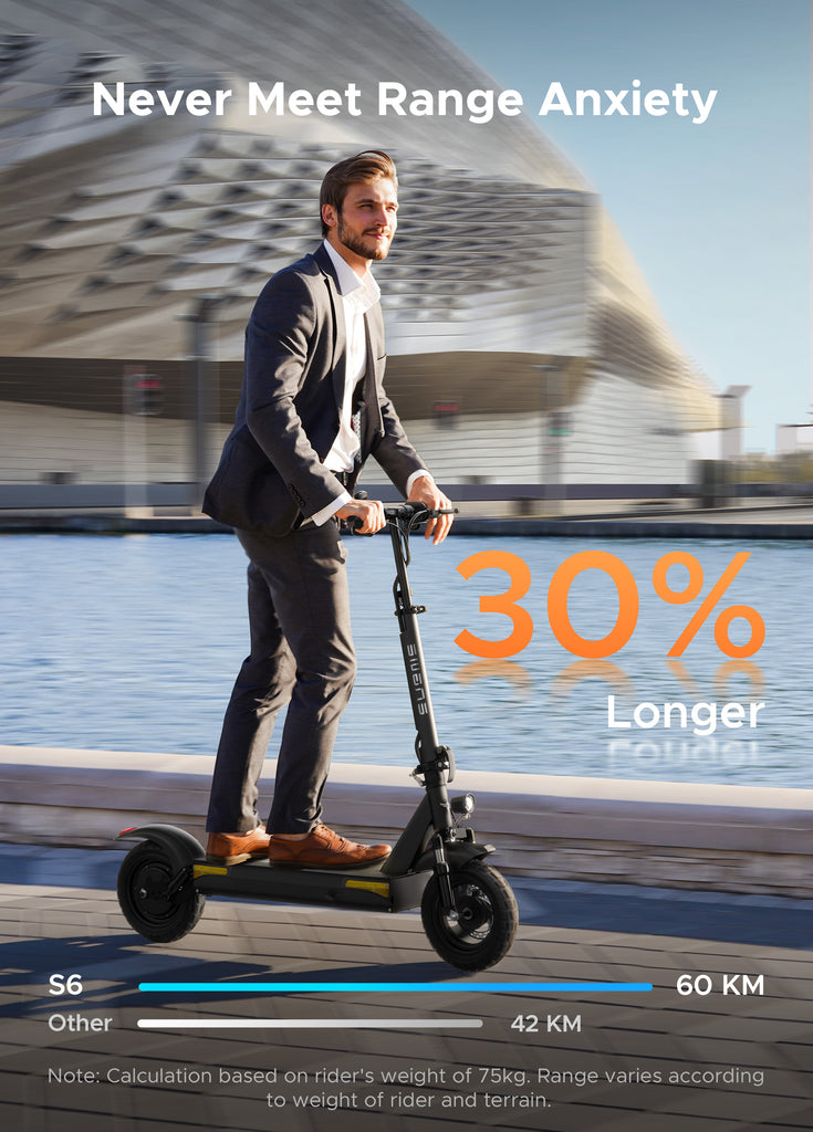 the range of engwe s6 e-scooter is 30% longer than others