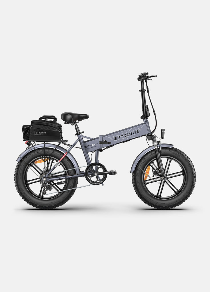 a grey engwe ep-2 pro ebike and an engwe bag
